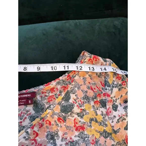 COMPTOIR DES COTONNIERS Silk Floral Blouse in Size 38 (8) - Picture 9 of 9